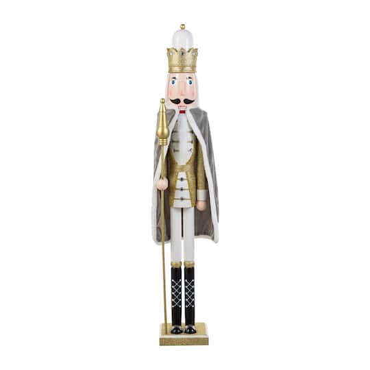 Glitzhome® 42"H Wooden Christmas Gold Dressed King Nutcracker